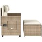 vidaXL Sillón reclinable de jardín con cojines ratán sintético beige vidaXL Sillón reclinable de jardín con cojines ratán sintético beige