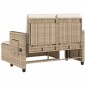 vidaXL Sillón reclinable de jardín con cojines ratán sintético beige vidaXL Sillón reclinable de jardín con cojines ratán sintético beige