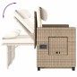 vidaXL Sillón reclinable de jardín con cojines ratán sintético beige vidaXL Sillón reclinable de jardín con cojines ratán sintético beige