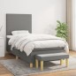 vidaXL Cama box spring con colchón tela gris oscuro 90x190 cm vidaXL Cama box spring con colchón tela gris oscuro 90x190 cm