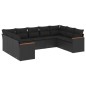 vidaXL Set de sofás de jardín 8 piezas y cojines ratán sintético negro vidaXL Set de sofás de jardín 8 piezas y cojines ratán sintético negro