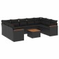 vidaXL Set de sofás de jardín 10 pzas cojines ratán sintético negro vidaXL Set de sofás de jardín 10 pzas cojines ratán sintético negro