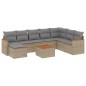 vidaXL Set de sofás de jardín 9 pzas con cojines ratán sintético beige vidaXL Set de sofás de jardín 9 pzas con cojines ratán sintético beige