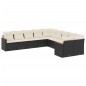 vidaXL Set de sofás de jardín 10 pzas cojines ratán sintético negro vidaXL Set de sofás de jardín 10 pzas cojines ratán sintético negro
