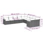 vidaXL Set de sofás de jardín 10 pzas cojines ratán sintético negro vidaXL Set de sofás de jardín 10 pzas cojines ratán sintético negro