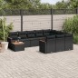 vidaXL Set de sofás de jardín 11 pzas y cojines ratán sintético negro vidaXL Set de sofás de jardín 11 pzas y cojines ratán sintético negro
