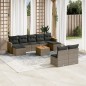vidaXL Set de sofás de jardín 10 pzas con cojines ratán sintético gris vidaXL Set de sofás de jardín 10 pzas con cojines ratán sintético gris