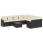 vidaXL Set de sofás de jardín 10 pzas cojines ratán sintético negro vidaXL Set de sofás de jardín 10 pzas cojines ratán sintético negro