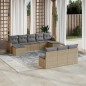 vidaXL Juego de sofás jardín con cojines beige 10 pzas ratán sintético vidaXL Juego de sofás jardín con cojines beige 10 pzas ratán sintético