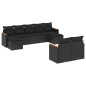vidaXL Set de sofás de jardín 8 piezas y cojines ratán sintético negro vidaXL Set de sofás de jardín 8 piezas y cojines ratán sintético negro