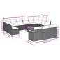 vidaXL Set de sofás de jardín 14 pzas con cojines ratán sintético gris vidaXL Set de sofás de jardín 14 pzas con cojines ratán sintético gris