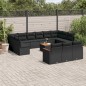 vidaXL Set sofás de jardín 14 pzas con cojines ratán sintético negro vidaXL Set sofás de jardín 14 pzas con cojines ratán sintético negro