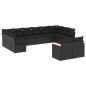 vidaXL Set de sofás de jardín 12 piezas cojines ratán sintético negro vidaXL Set de sofás de jardín 12 piezas cojines ratán sintético negro