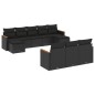 vidaXL Set de sofás de jardín 10 pzas cojines ratán sintético negro
