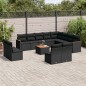 vidaXL Set de sofás de jardín y cojines 13 pzas ratán sintético negro vidaXL Set de sofás de jardín y cojines 13 pzas ratán sintético negro