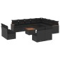 vidaXL Set de sofás de jardín y cojines 13 pzas ratán sintético negro vidaXL Set de sofás de jardín y cojines 13 pzas ratán sintético negro