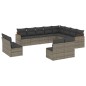 vidaXL Set de sofás de jardín 12 pzas con cojines ratán sintético gris vidaXL Set de sofás de jardín 12 pzas con cojines ratán sintético gris