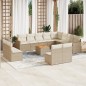vidaXL Set sofás de jardín con cojines 13 pzas ratán sintético beige vidaXL Set sofás de jardín con cojines 13 pzas ratán sintético beige