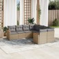 vidaXL Juego de sofás de jardín con cojines beige 8 pzas ratán PE vidaXL Juego de sofás de jardín con cojines beige 8 pzas ratán PE