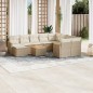 vidaXL Set de sofás de jardín 11pzas con cojines ratán sintético beige vidaXL Set de sofás de jardín 11pzas con cojines ratán sintético beige