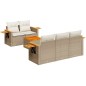 vidaXL Juego de sofás jardín con cojines 6 pzas ratán sintético beige vidaXL Juego de sofás jardín con cojines 6 pzas ratán sintético beige