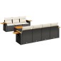 vidaXL Set de sofás de jardín 8 piezas y cojines ratán sintético negro vidaXL Set de sofás de jardín 8 piezas y cojines ratán sintético negro