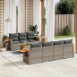 vidaXL Set de sofás de jardín 8 pzas y cojines ratán sintético gris vidaXL Set de sofás de jardín 8 pzas y cojines ratán sintético gris
