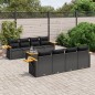 vidaXL Set de sofás de jardín 8 piezas y cojines ratán sintético negro vidaXL Set de sofás de jardín 8 piezas y cojines ratán sintético negro