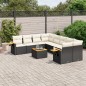 vidaXL Set de sofás de jardín 8 piezas y cojines ratán sintético negro vidaXL Set de sofás de jardín 8 piezas y cojines ratán sintético negro