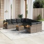 vidaXL Set de muebles de jardín 9 pzas y cojines ratán sintético gris vidaXL Set de muebles de jardín 9 pzas y cojines ratán sintético gris