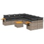 vidaXL Set de muebles de jardín 9 pzas y cojines ratán sintético gris vidaXL Set de muebles de jardín 9 pzas y cojines ratán sintético gris
