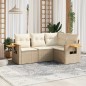 vidaXL Juego de sofás jardín con cojines 4 pzas ratán sintético beige vidaXL Juego de sofás jardín con cojines 4 pzas ratán sintético beige