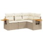 vidaXL Juego de sofás jardín con cojines 4 pzas ratán sintético beige vidaXL Juego de sofás jardín con cojines 4 pzas ratán sintético beige