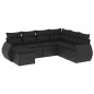 vidaXL Set de comedor de jardín 7 pzas y cojines ratán sintético negro vidaXL Set de comedor de jardín 7 pzas y cojines ratán sintético negro
