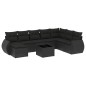 vidaXL Set de sofás de jardín 8 piezas y cojines ratán sintético negro vidaXL Set de sofás de jardín 8 piezas y cojines ratán sintético negro