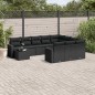 vidaXL Set de sofás de jardín 11 pzas y cojines ratán sintético negro vidaXL Set de sofás de jardín 11 pzas y cojines ratán sintético negro