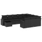 vidaXL Set de sofás de jardín 11 pzas y cojines ratán sintético negro vidaXL Set de sofás de jardín 11 pzas y cojines ratán sintético negro