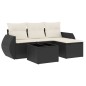 vidaXL Set de muebles de jardín 5 pzas y cojines ratán sintético negro vidaXL Set de muebles de jardín 5 pzas y cojines ratán sintético negro