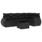 vidaXL Set de sofás de jardín 6 piezas y cojines ratán sintético negro vidaXL Set de sofás de jardín 6 piezas y cojines ratán sintético negro