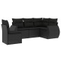 vidaXL Set de muebles de jardín 5 pzas y cojines ratán sintético negro vidaXL Set de muebles de jardín 5 pzas y cojines ratán sintético negro