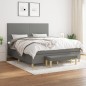 vidaXL Cama box spring con colchón tela gris oscuro 160x200 cm vidaXL Cama box spring con colchón tela gris oscuro 160x200 cm