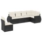 vidaXL Set de sofás de jardín 6 piezas y cojines ratán sintético negro vidaXL Set de sofás de jardín 6 piezas y cojines ratán sintético negro