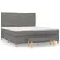 vidaXL Cama box spring con colchón tela gris oscuro 160x200 cm vidaXL Cama box spring con colchón tela gris oscuro 160x200 cm