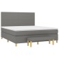 vidaXL Cama box spring con colchón tela gris oscuro 160x200 cm vidaXL Cama box spring con colchón tela gris oscuro 160x200 cm