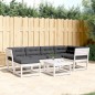 vidaXL Juego sofás jardín 6 pzas con cojines madera maciza pino blanco vidaXL Juego sofás jardín 6 pzas con cojines madera maciza pino blanco