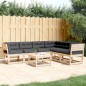 vidaXL Juego de sofás de jardín 6 pzas con cojines madera maciza pino vidaXL Juego de sofás de jardín 6 pzas con cojines madera maciza pino
