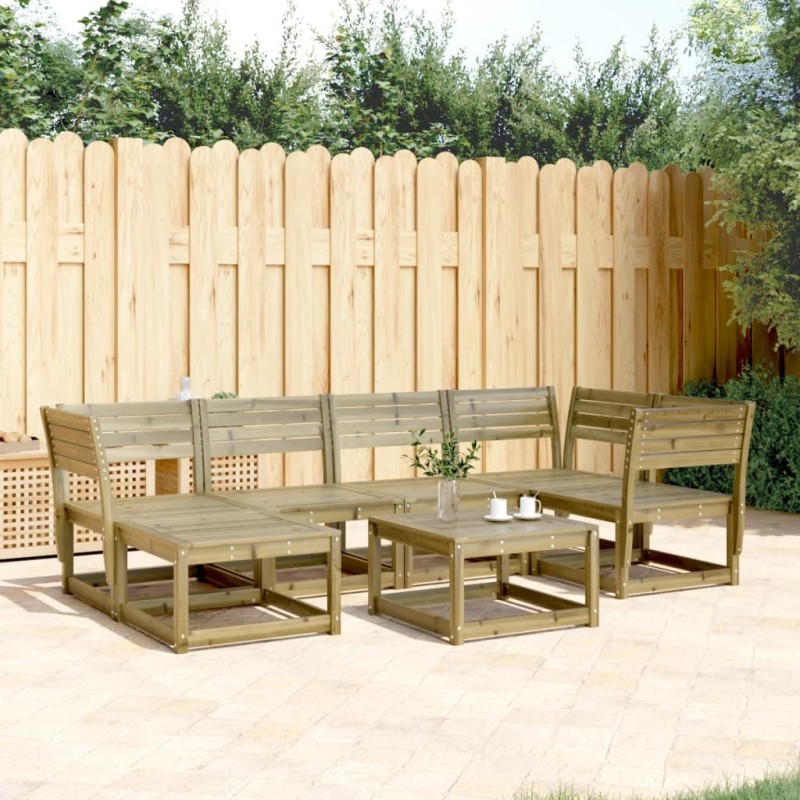 vidaXL Juego de sofás de jardín 6 piezas madera de pino impregnada vidaXL Juego de sofás de jardín 6 piezas madera de pino impregnada