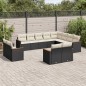 vidaXL Set de sofás de jardín 12 piezas cojines ratán sintético negro vidaXL Set de sofás de jardín 12 piezas cojines ratán sintético negro