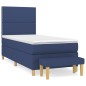 vidaXL Cama box spring con colchón tela azul 100x200 cm