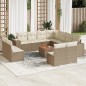 vidaXL Set de sofás de jardín 12 pzas y cojines ratán sintético marrón vidaXL Set de sofás de jardín 12 pzas y cojines ratán sintético marrón